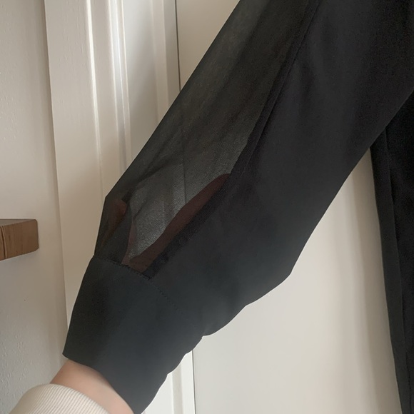 Zara black button down top with rhinestone buttons - Picture 6 of 7